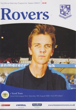 Tranmere Rovers v Yeovil Match Programme 2006-08-19
